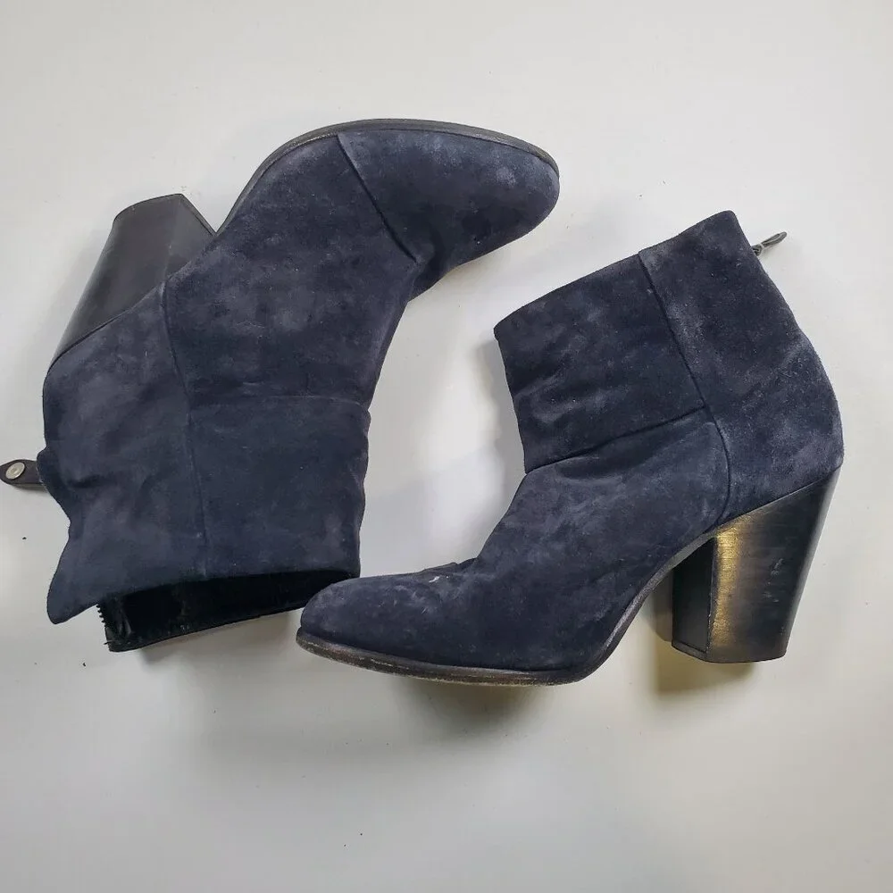 Rag & Bone Suede Classic Newbury Ankle Boots Women Size 38.5 US 9 Shoes